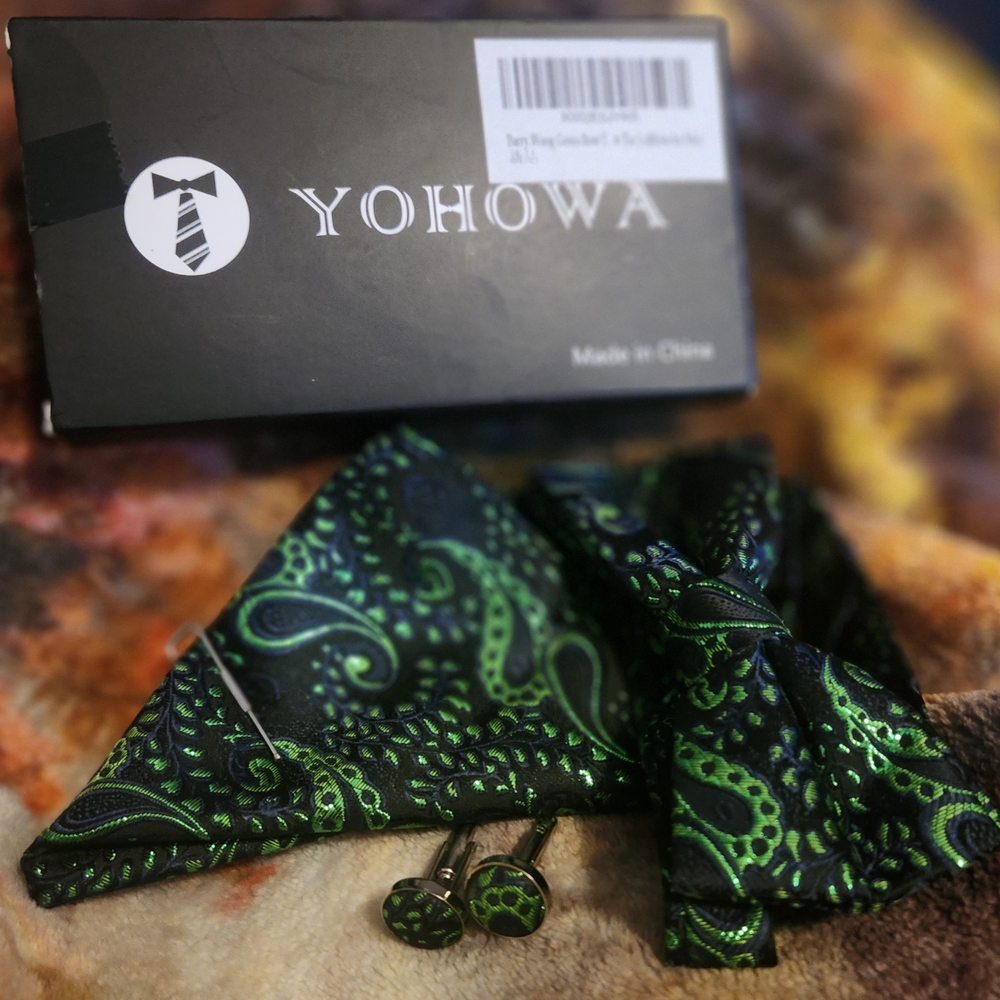 Green Textured Cuff Links Accessories